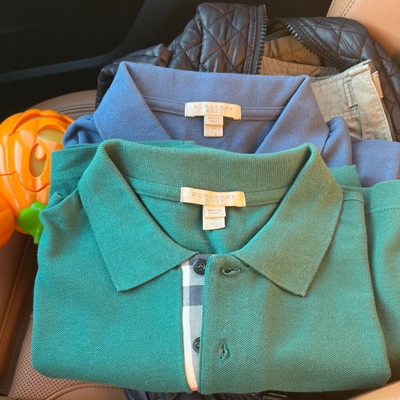 Burberry Men's Polo Shirts in Teal and Navy - Picture 1 of 3